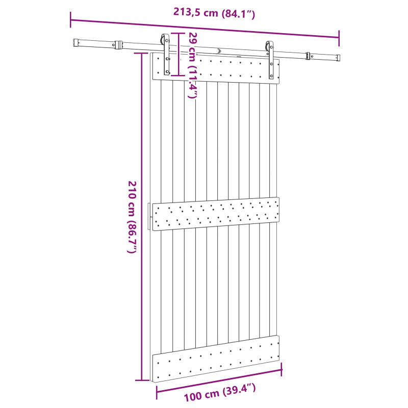 Drzwi przesuwne NARVIK 100 x 210 cm (213,5 cm)