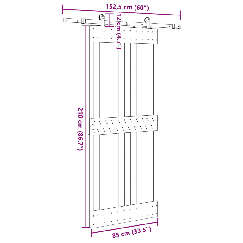 Drzwi przesuwne NARVIK 85 x 210 cm (152,5 cm)