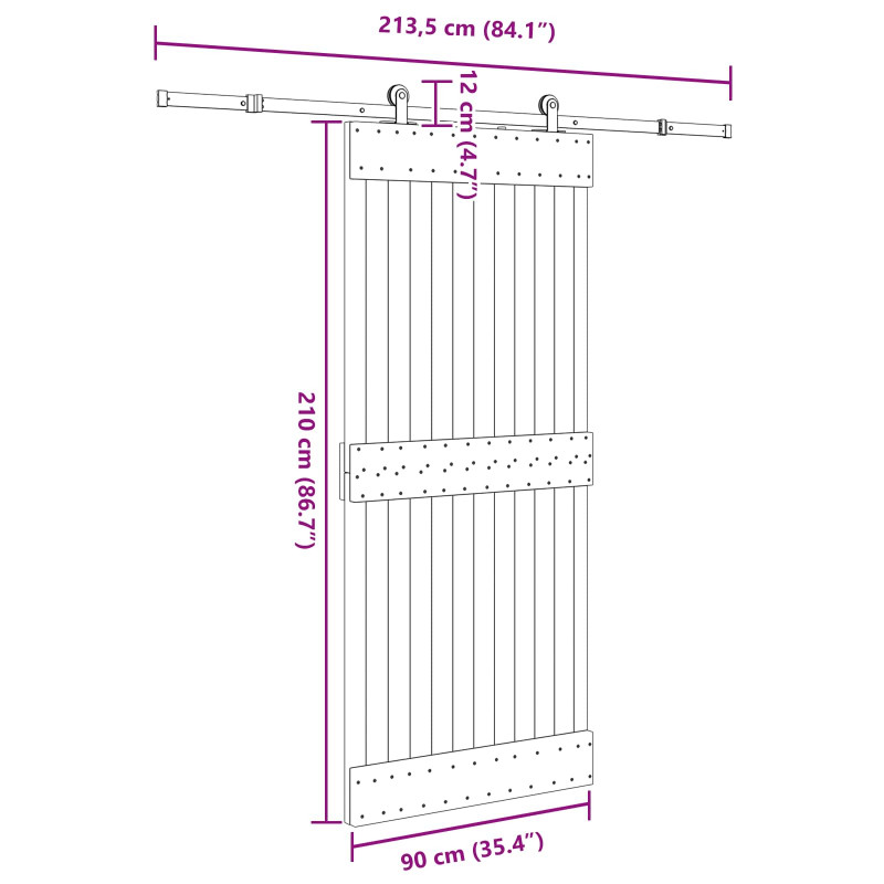 Drzwi przesuwne NARVIK 90 x 210 cm (213,5 cm)