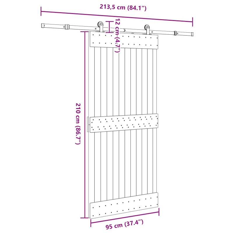 Drzwi przesuwne NARVIK 95 x 210 cm (213,5 cm)