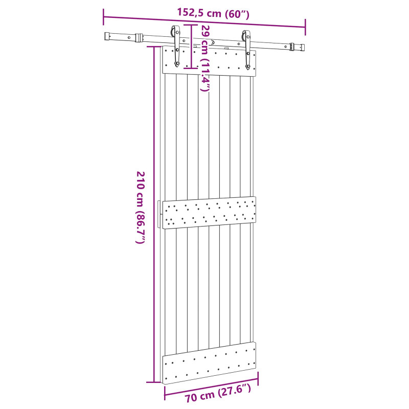 Drzwi przesuwne NARVIK 70 x 210 cm (152,5 cm)