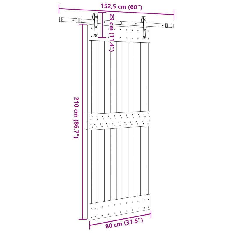 Drzwi przesuwne NARVIK 80 x 210 cm (152,5 cm)