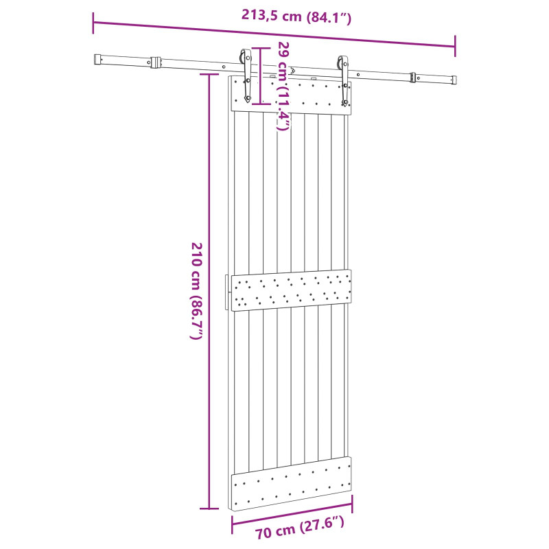 Drzwi przesuwne NARVIK 70 x 210 cm (213,5 cm)