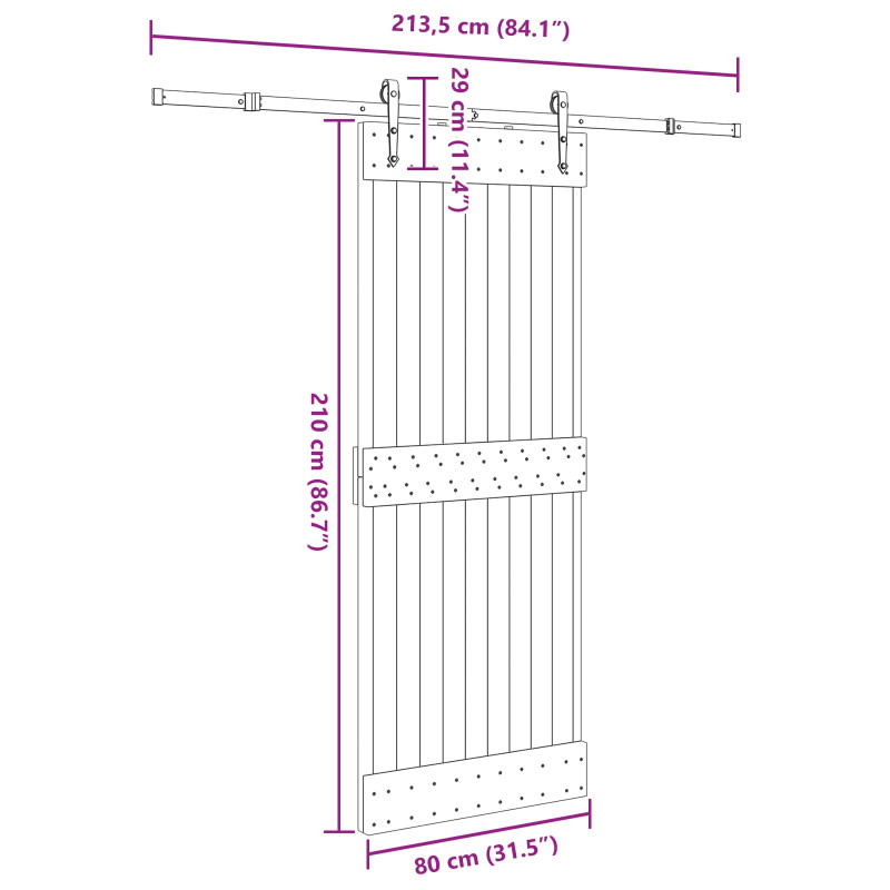 Drzwi przesuwne NARVIK 80 x 210 cm (213,5 cm)