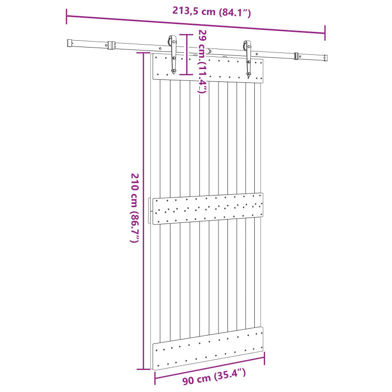 Drzwi przesuwne NARVIK 90 x 210 cm (213,5 cm)