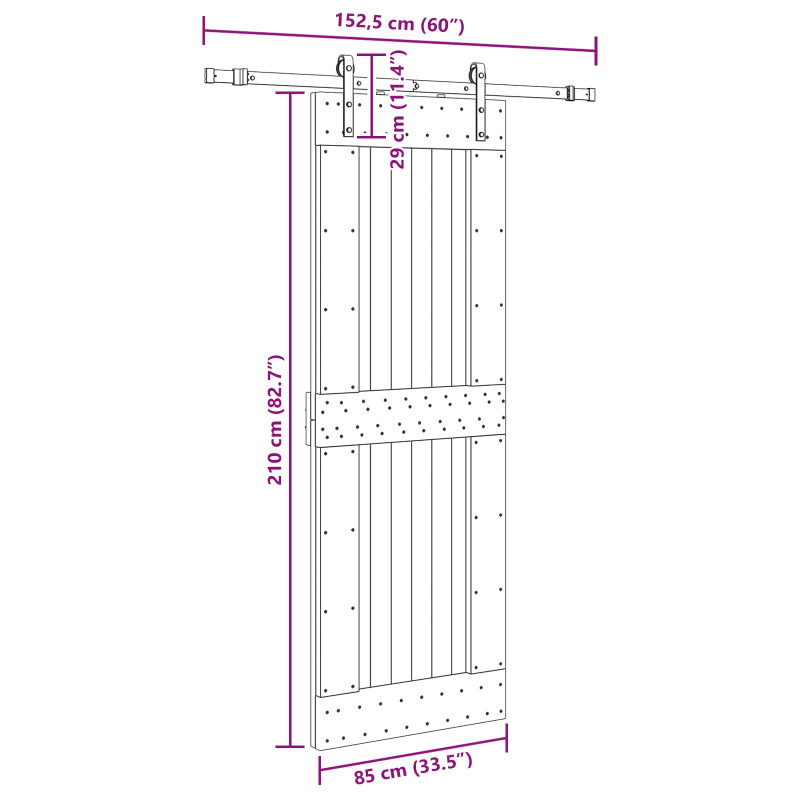 Drzwi przesuwne NARVIK 85 x 210 cm (152,5 cm)