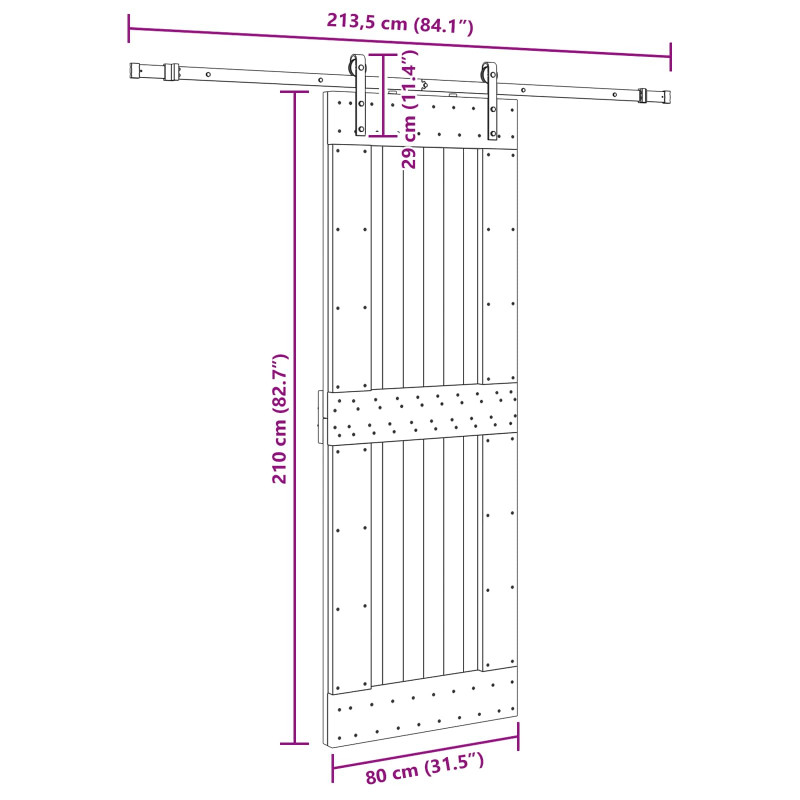 Drzwi przesuwne NARVIK 80 x 210 cm (213,5 cm)