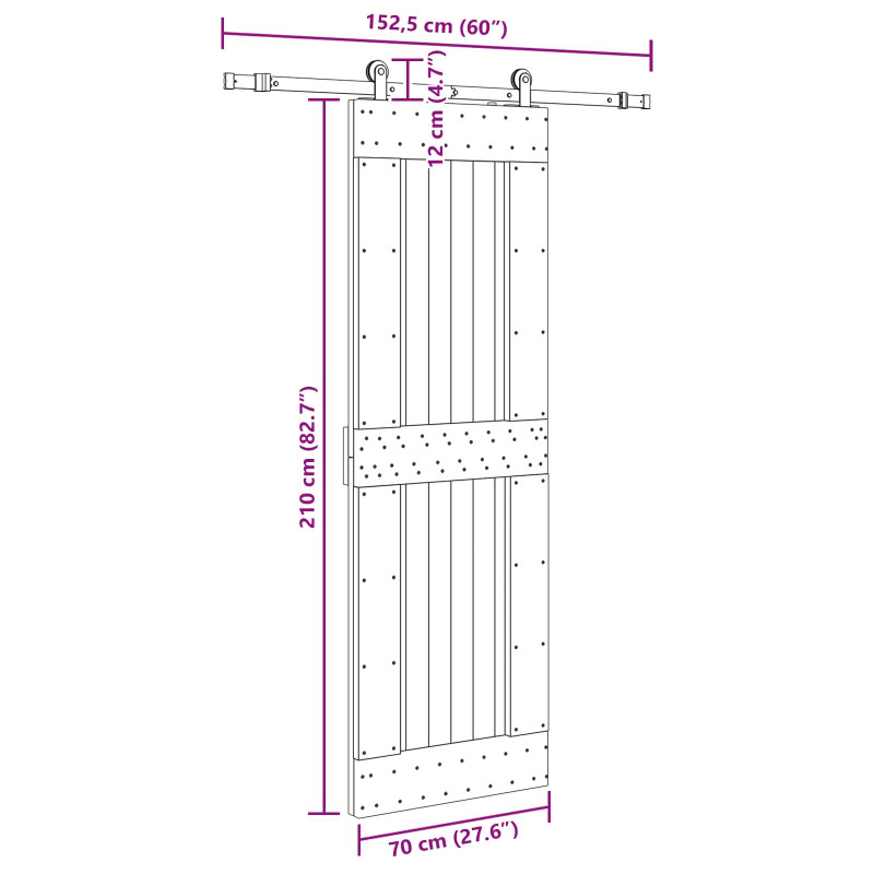 Drzwi przesuwne NARVIK 70 x 210 cm (152,5 cm)