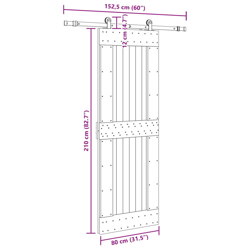 Drzwi przesuwne NARVIK 80 x 210 cm (152,5 cm)