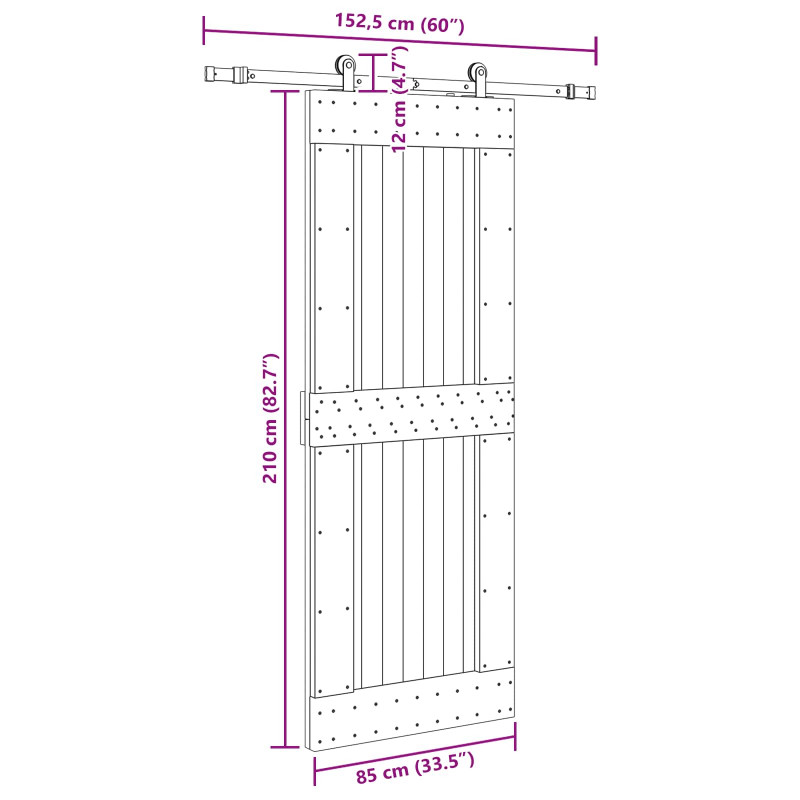 Drzwi przesuwne NARVIK 85 x 210 cm (152,5 cm)