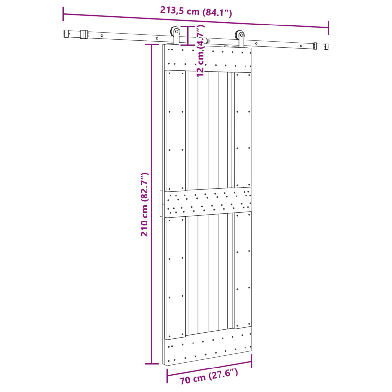 Drzwi przesuwne NARVIK 70 x 210 cm (213,5 cm)