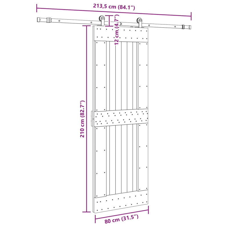 Drzwi przesuwne NARVIK 80 x 210 cm (213,5 cm)