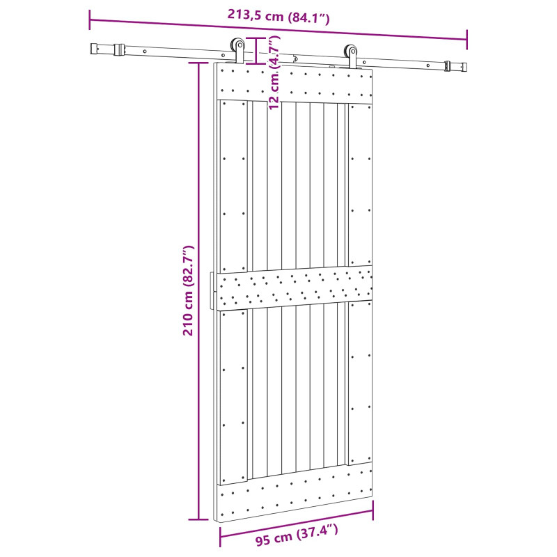 Drzwi przesuwne NARVIK 95 x 210 cm (213,5 cm)