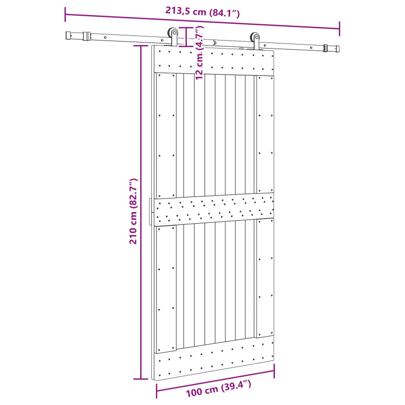 Drzwi przesuwne NARVIK 100 x 210 cm (213,5 cm)