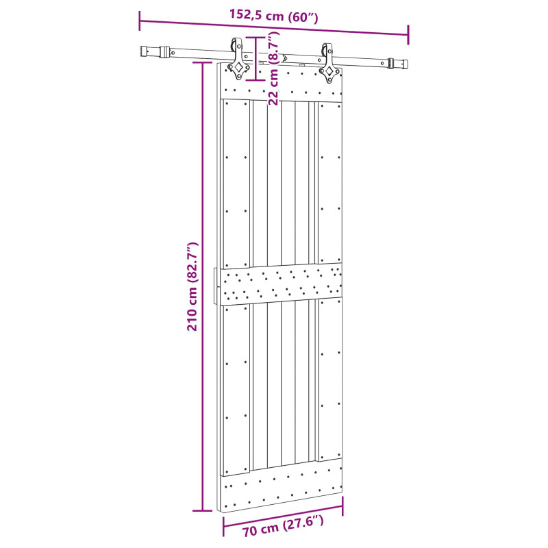 Drzwi przesuwne NARVIK 70 x 210 cm (152,5 cm)