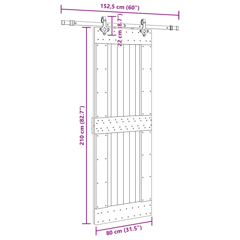 Drzwi przesuwne NARVIK 80 x 210 cm (152,5 cm)