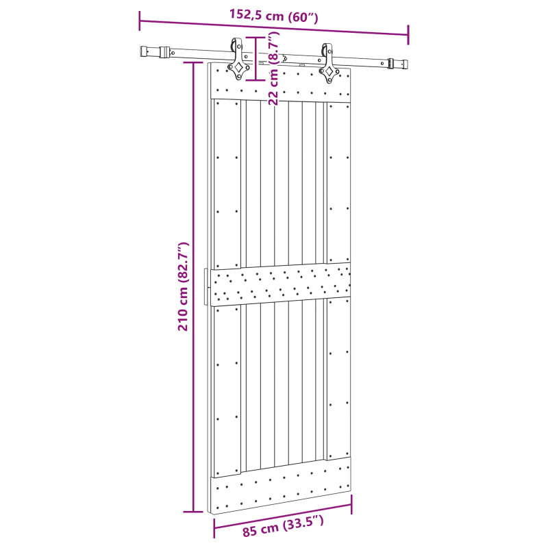 Drzwi przesuwne NARVIK 85 x 210 cm (152,5 cm)