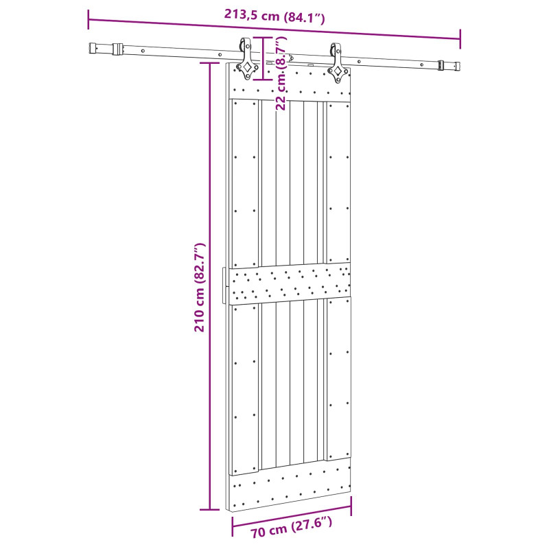 Drzwi przesuwne NARVIK 70 x 210 cm (213,5 cm)