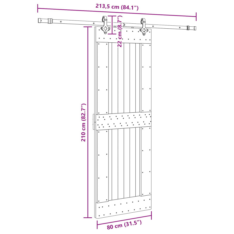 Drzwi przesuwne NARVIK 80 x 210 cm (213,5 cm)