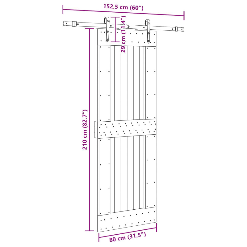 Drzwi przesuwne NARVIK 80 x 210 cm (152,5 cm)
