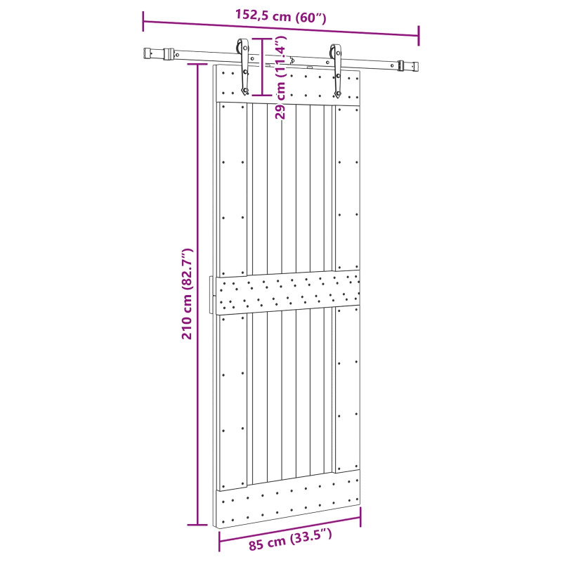 Drzwi przesuwne NARVIK 85 x 210 cm (152,5 cm)