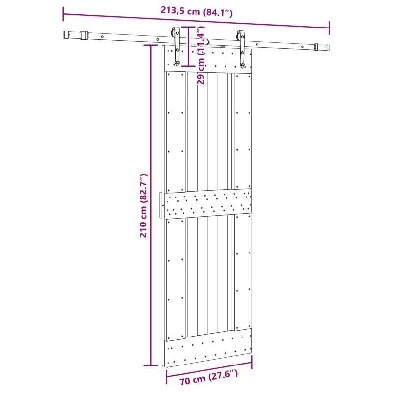 Drzwi przesuwne NARVIK 70 x 210 cm (213,5 cm)
