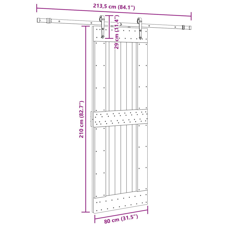 Drzwi przesuwne NARVIK 80 x 210 cm (213,5 cm)