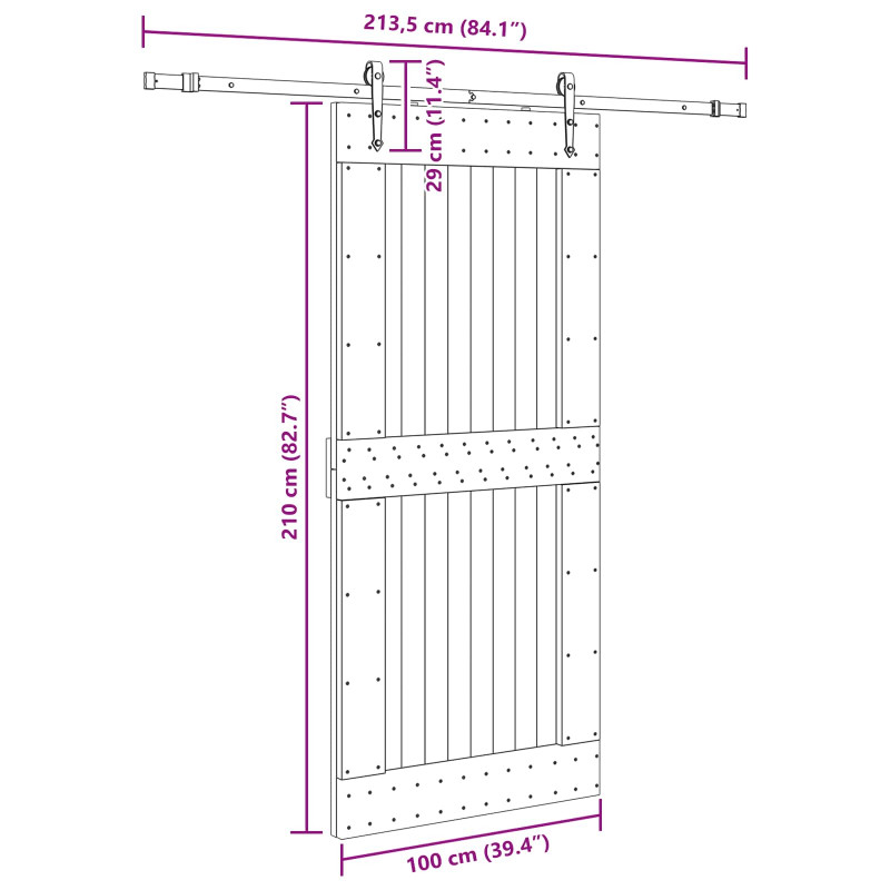 Drzwi przesuwne NARVIK 100 x 210 cm (213,5 cm)