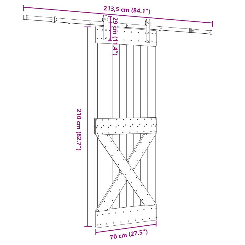 Drzwi przesuwne NARVIK 70 x 210 cm (213,5 cm)