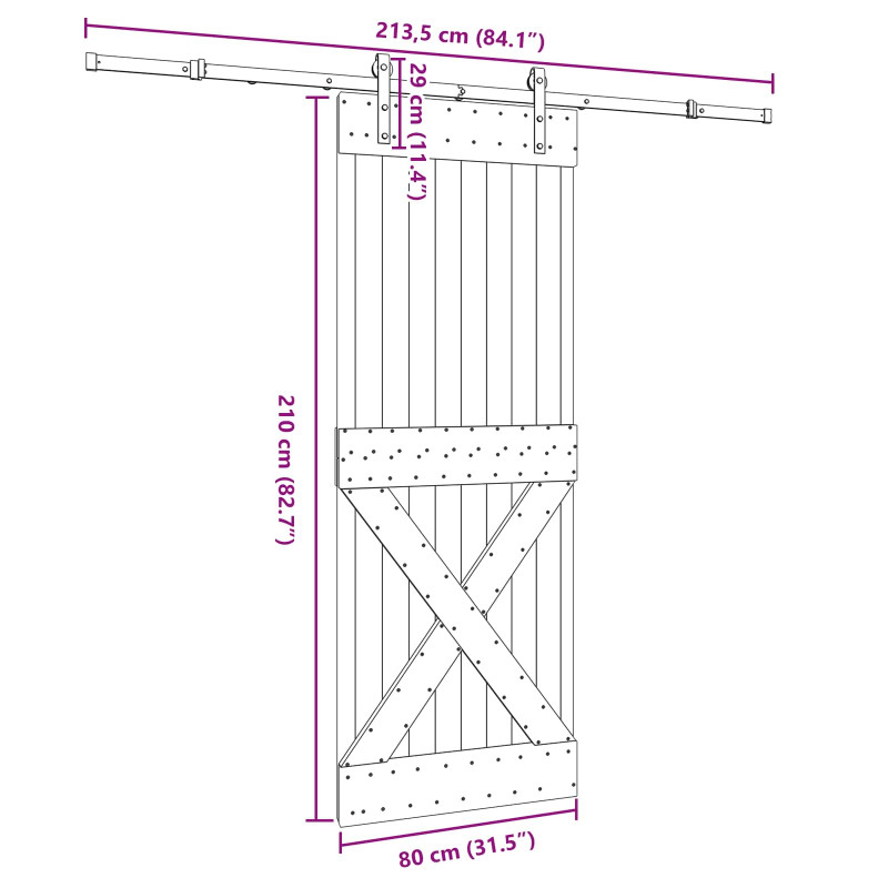 Drzwi przesuwne NARVIK 80 x 210 cm (213,5 cm)