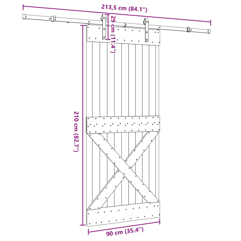 Drzwi przesuwne NARVIK 90 x 210 cm (213,5 cm)