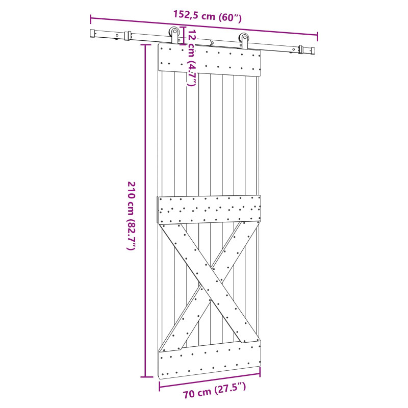 Drzwi przesuwne NARVIK 70 x 210 cm (152,5 cm)