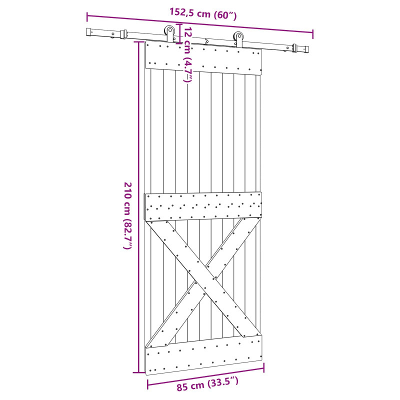 Drzwi przesuwne NARVIK 85 x 210 cm (152,5 cm)