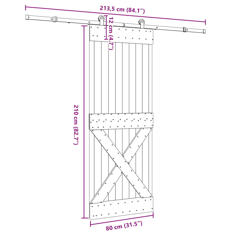Drzwi przesuwne NARVIK 80 x 210 cm (213,5 cm)