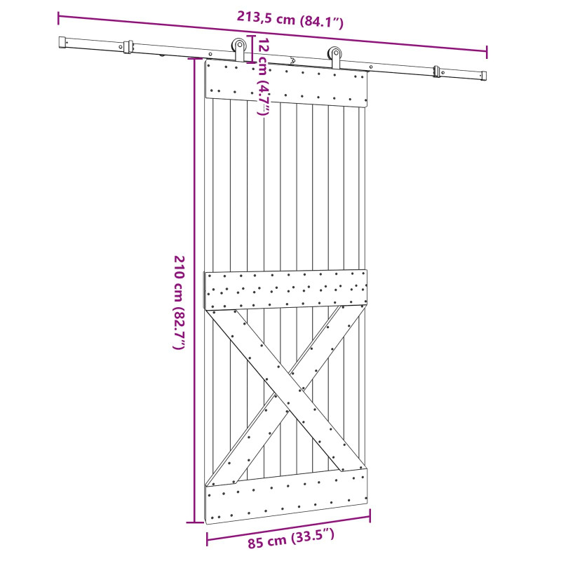 Drzwi przesuwne NARVIK 85 x 210 cm (213,5 cm)