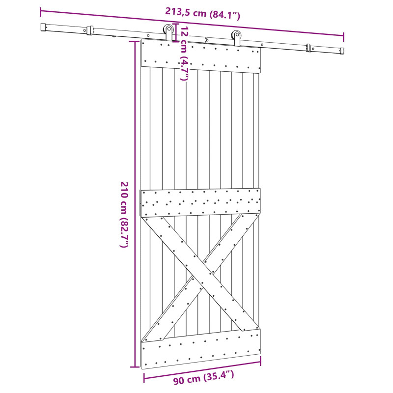 Drzwi przesuwne NARVIK 90 x 210 cm (213,5 cm)