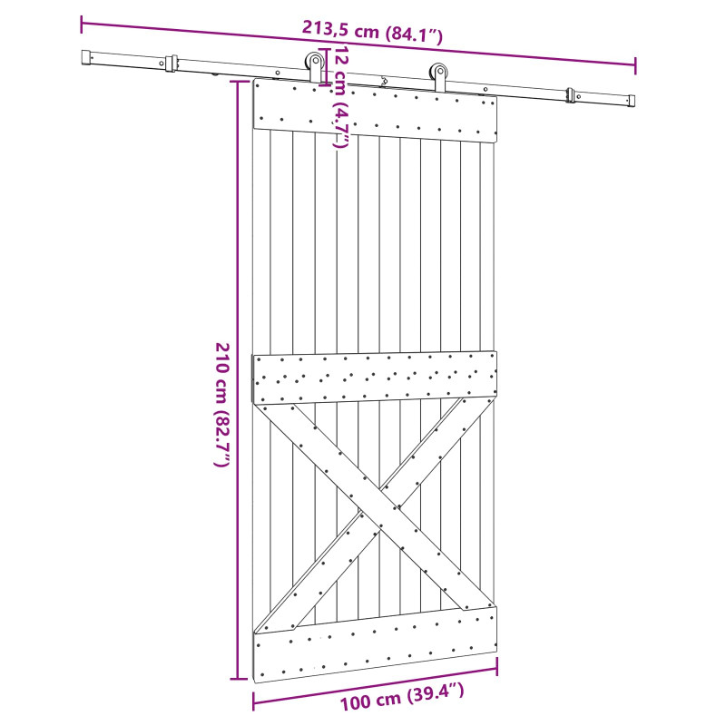 Drzwi przesuwne NARVIK 100 x 210 cm (213,5 cm)
