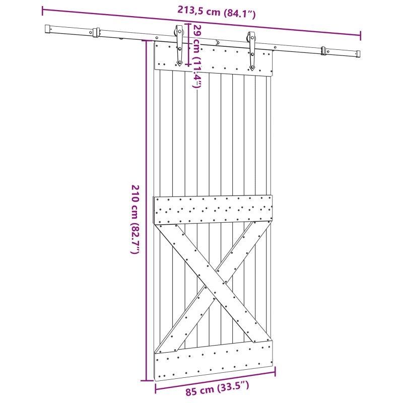 Drzwi przesuwne NARVIK 85 x 210 cm (213,5 cm)