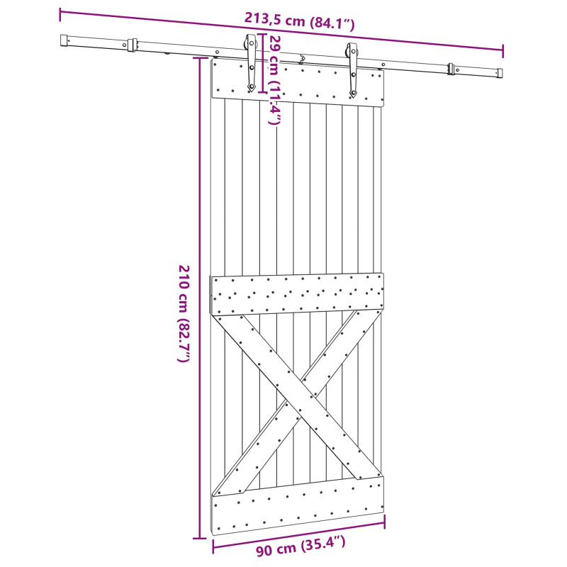 Drzwi przesuwne NARVIK 90 x 210 cm (213,5 cm)