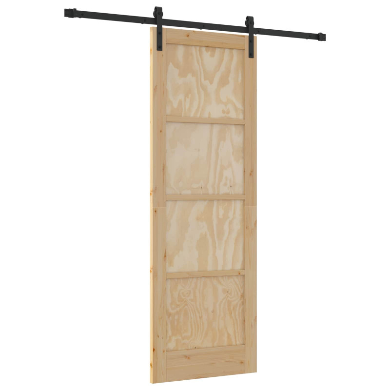 Drzwi przesuwne Naturalny i czarny 73,5 x 211 cm