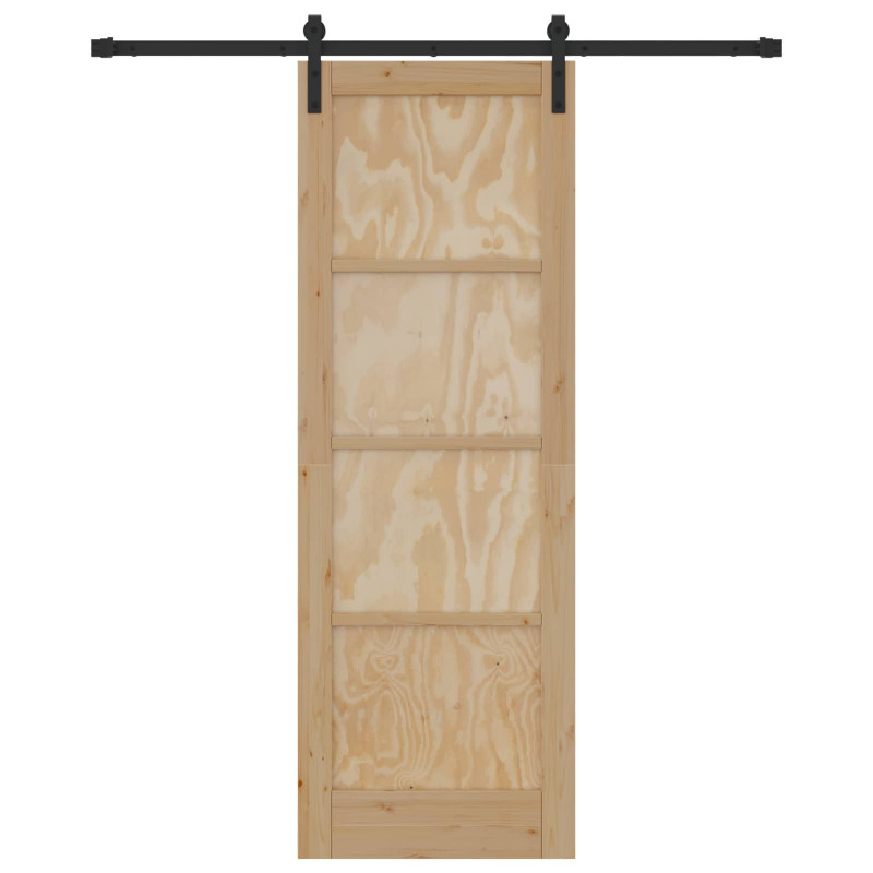 Drzwi przesuwne Naturalny i czarny 73,5 x 211 cm