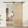 Drzwi przesuwne Naturalny i czarny 83 x 202 cm