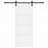 Drzwi przesuwne biały i czarny 83 x 202 cm Lite drewno sosnowe