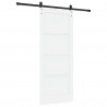 Drzwi przesuwne biały i czarny 83 x 202 cm Lite drewno sosnowe
