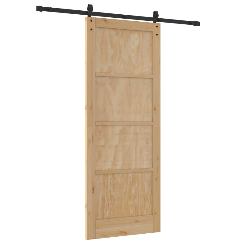 Drzwi przesuwne Naturalny i czarny 83 x 211 cm