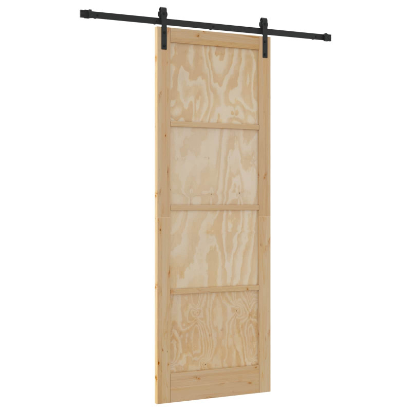 Drzwi przesuwne Naturalny i czarny 83 x 232 cm