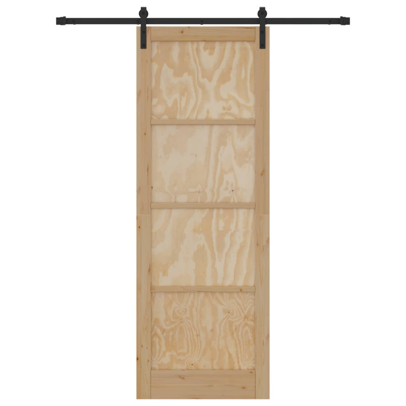 Drzwi przesuwne Naturalny i czarny 83 x 232 cm