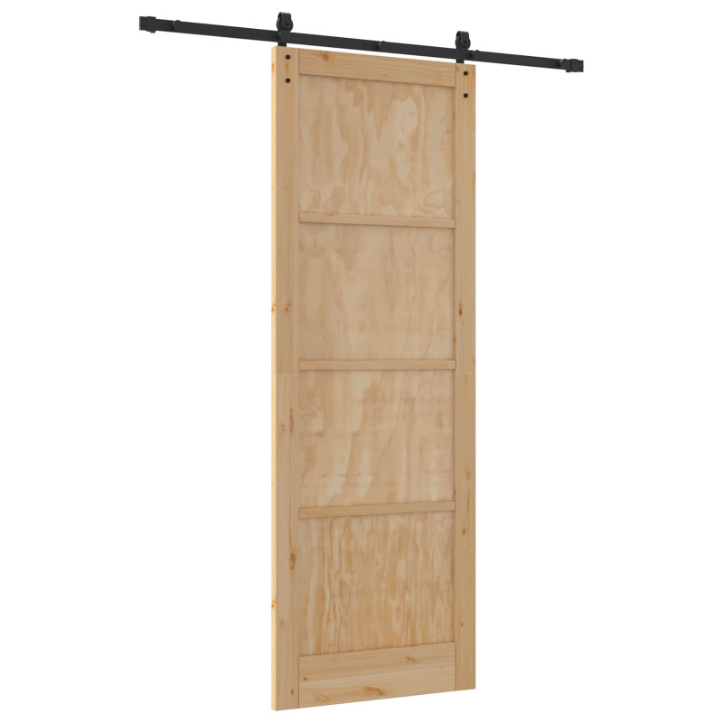 Drzwi przesuwne Naturalny i czarny 83 x 232 cm