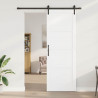 Drzwi przesuwne biały i czarny 83 x 232 cm Lite drewno sosnowe