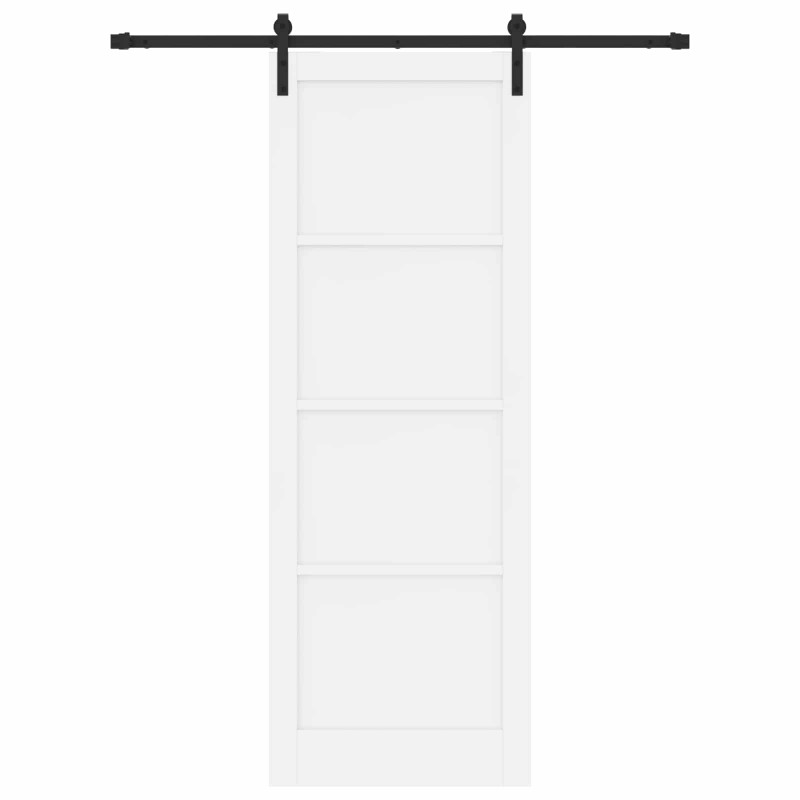 Drzwi przesuwne biały i czarny 83 x 232 cm Lite drewno sosnowe